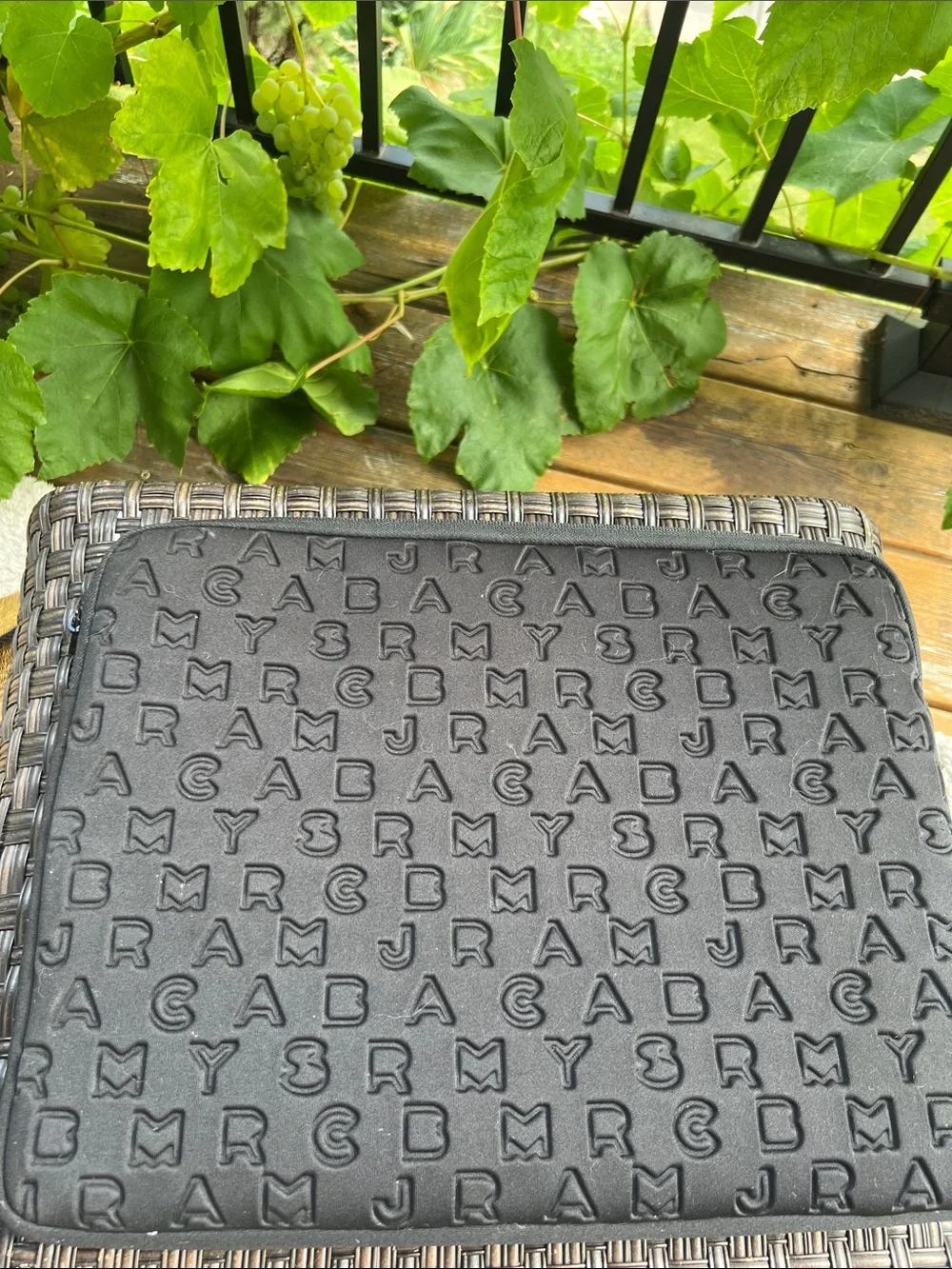 Marc by Marc Jacobs Black Embossed Logo Tech Sleeve